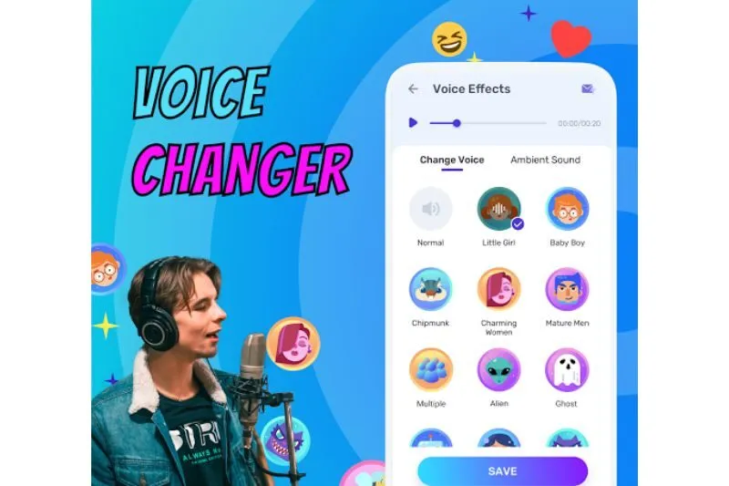 app chinh giong hat Voice Changer