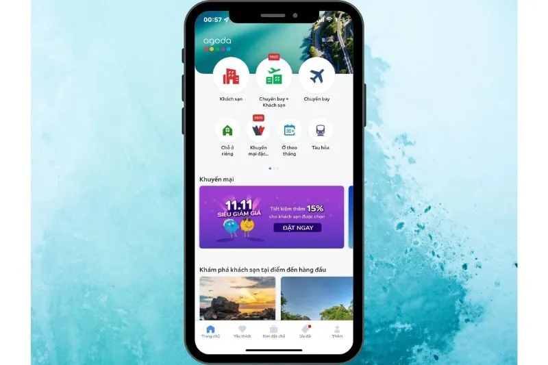 App dat ve may bay Agoda 