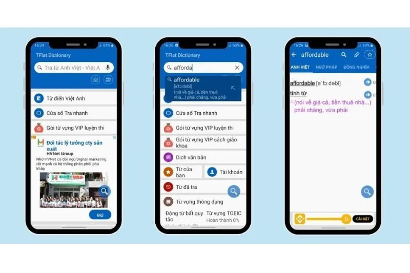 app hoc tieng anh TFlat