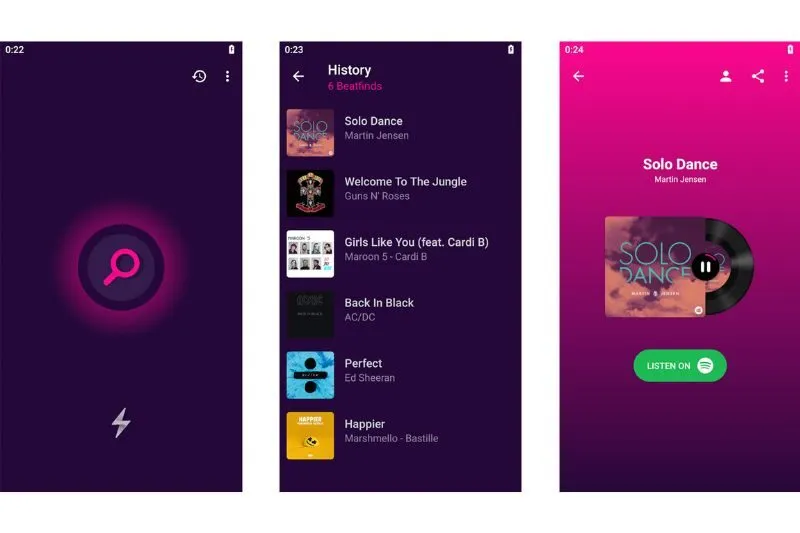 app tim nhac Beatfind 
