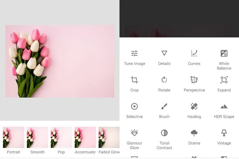 app xoa phong Snapseed
